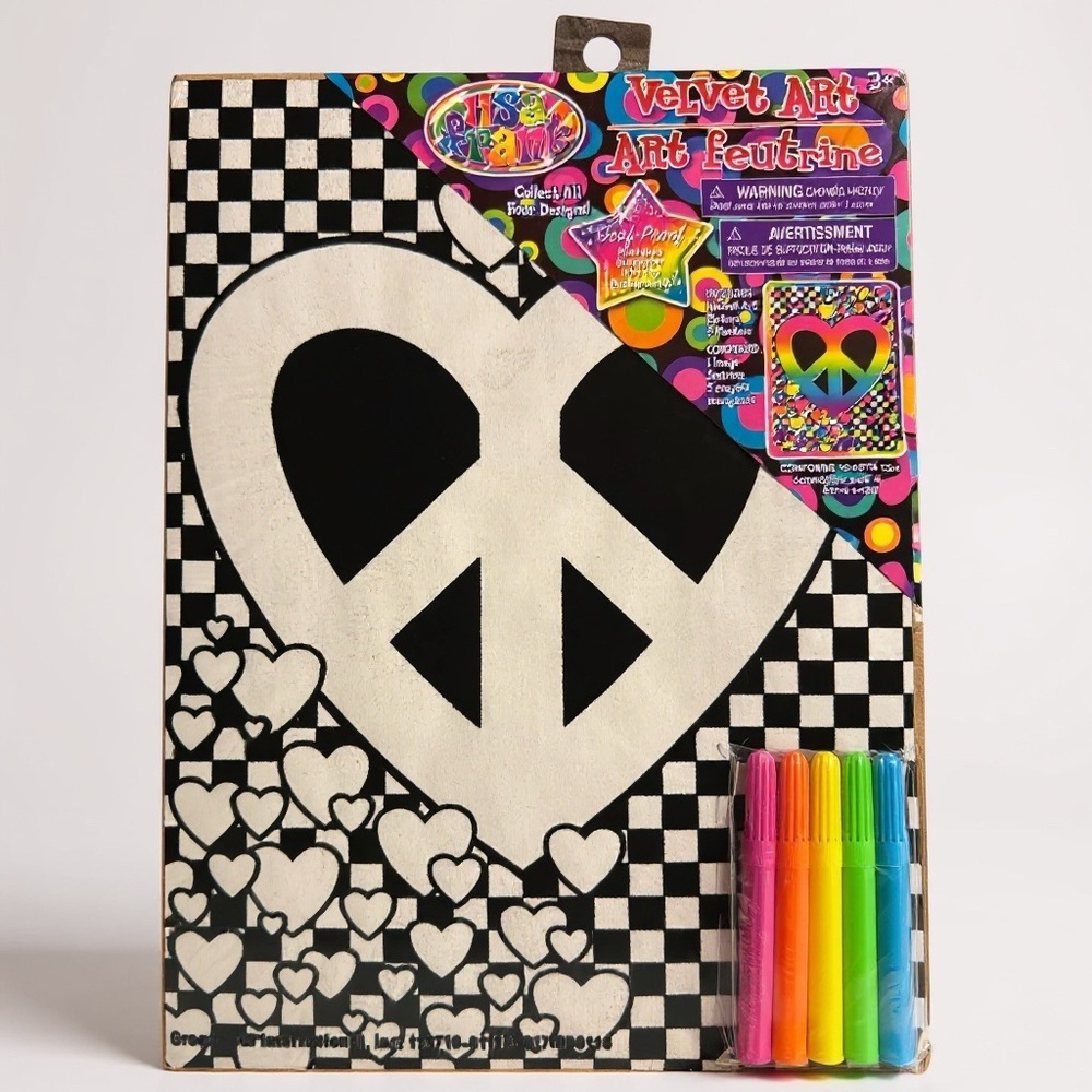NEW Lisa Frank Heart Velvet Art Drawing Picture